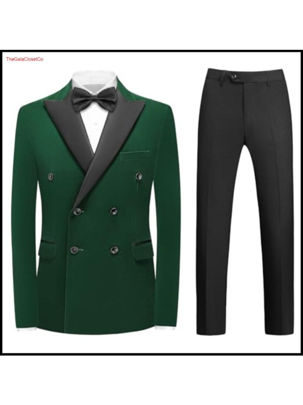 Men's Velvet Suit 2 Piece Double Breasted Tuxedo Blazer Pants Set Formal